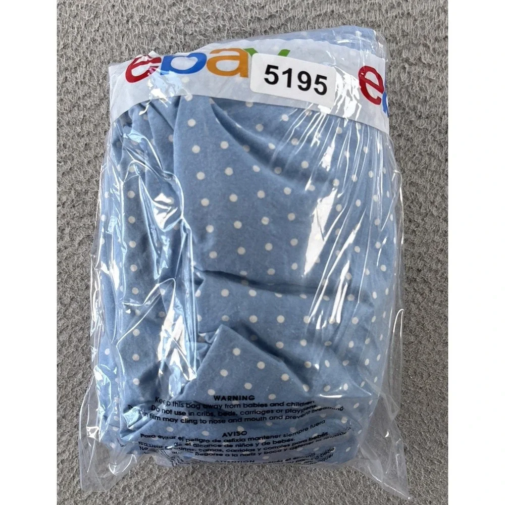 Lauren Ralph Lauren Flat Sheet Queen Polka Dots Blue & White - Picture 5 of 5